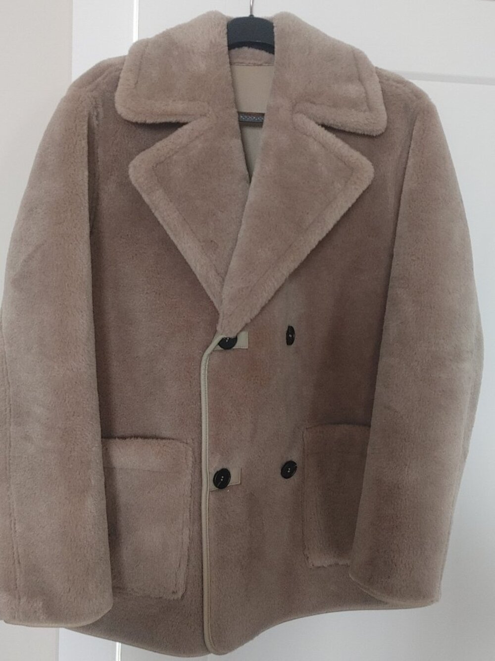 NWT Zara Reversible Double-Faced Coat Taupe Gray Small 8490/704/832